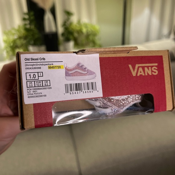 Old Skool Glittery Baby Vans Size 1 - Picture 2 of 4